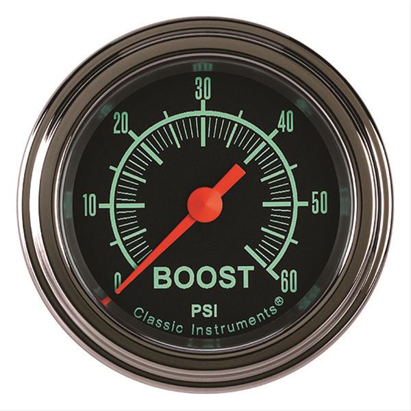 Classic Instruments G-Stock Series Gauges GS143SLF Boost Gauge, G-STOCK 2" BOOST, 60psi ELECT, FULL SWEEP