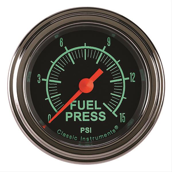 Classic Instruments G-Stock Series Gauges GS145SLF Fuel Pressure Gauge, G-STOCK 2" FUEL PRS 15psi ELEC, FULL SWEEP