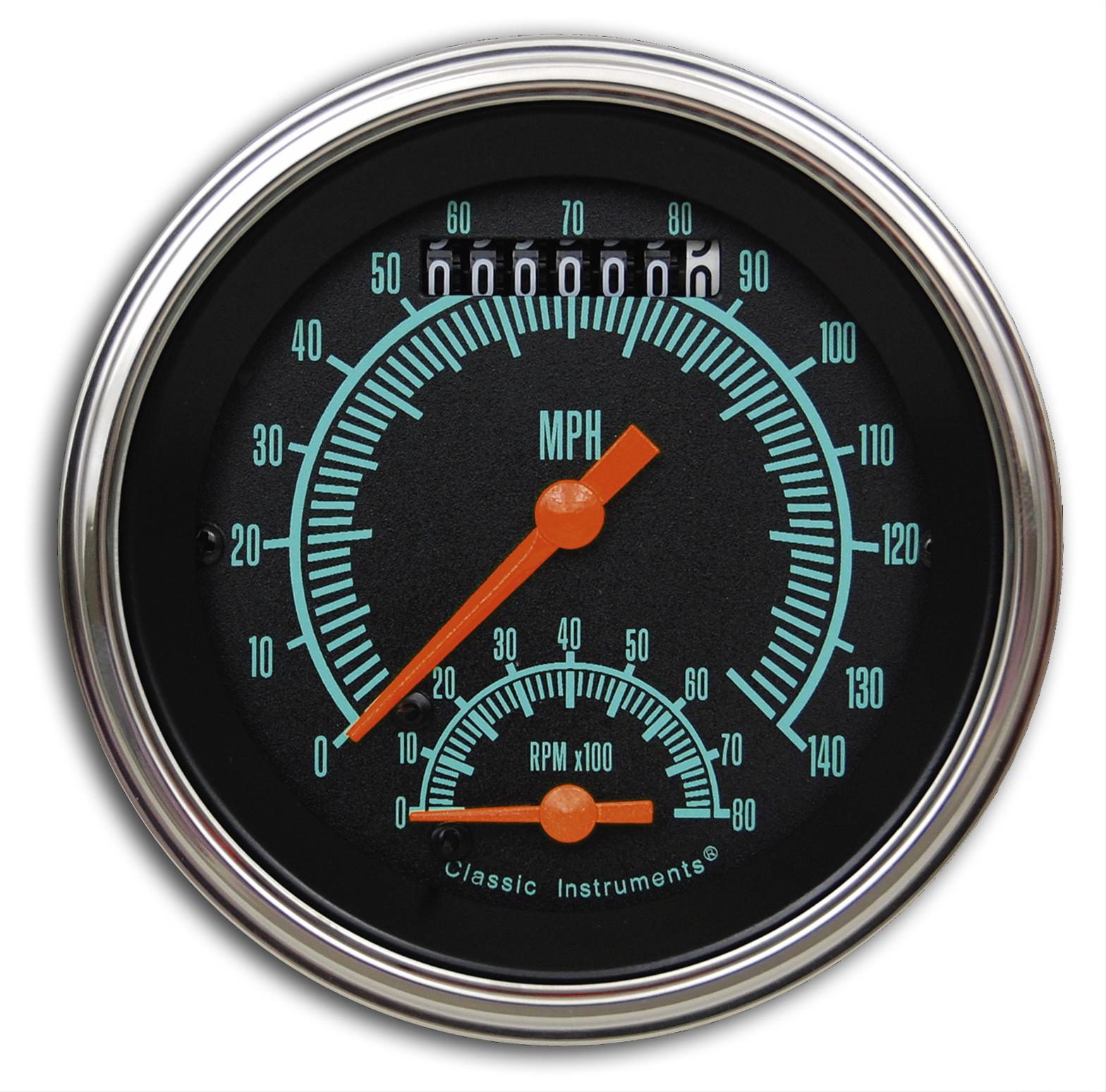 Classic Instruments G-Stock Series Gauge Sets GS20SLC Gauge, Series, Dual, Speedometer, Tachometer, 3 3/8 in., Black Face, Analog, Electronic, Each