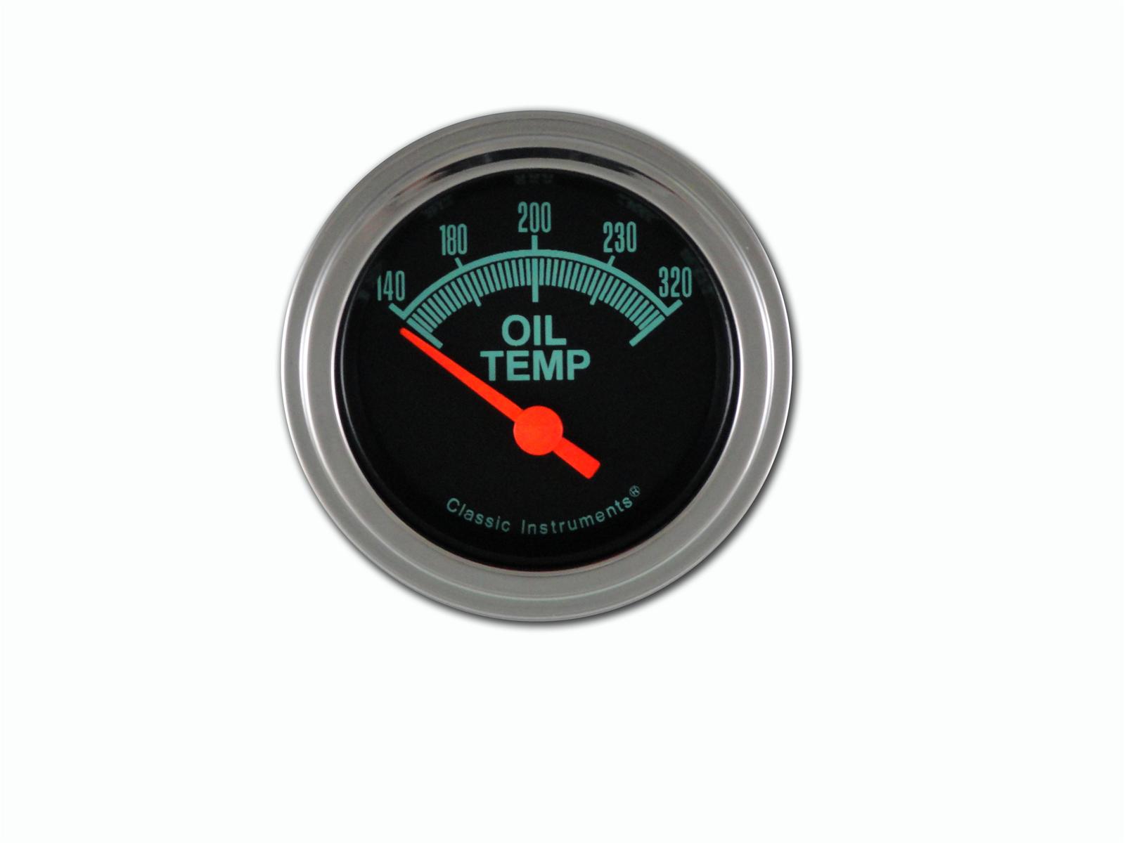 Classic Instruments G-Stock Series Gauges GS28SLC Gauge, Series, Oil Temperature, 140-320 degrees F, 2 1/8 in., Black Face, Analog, Electrical, Each