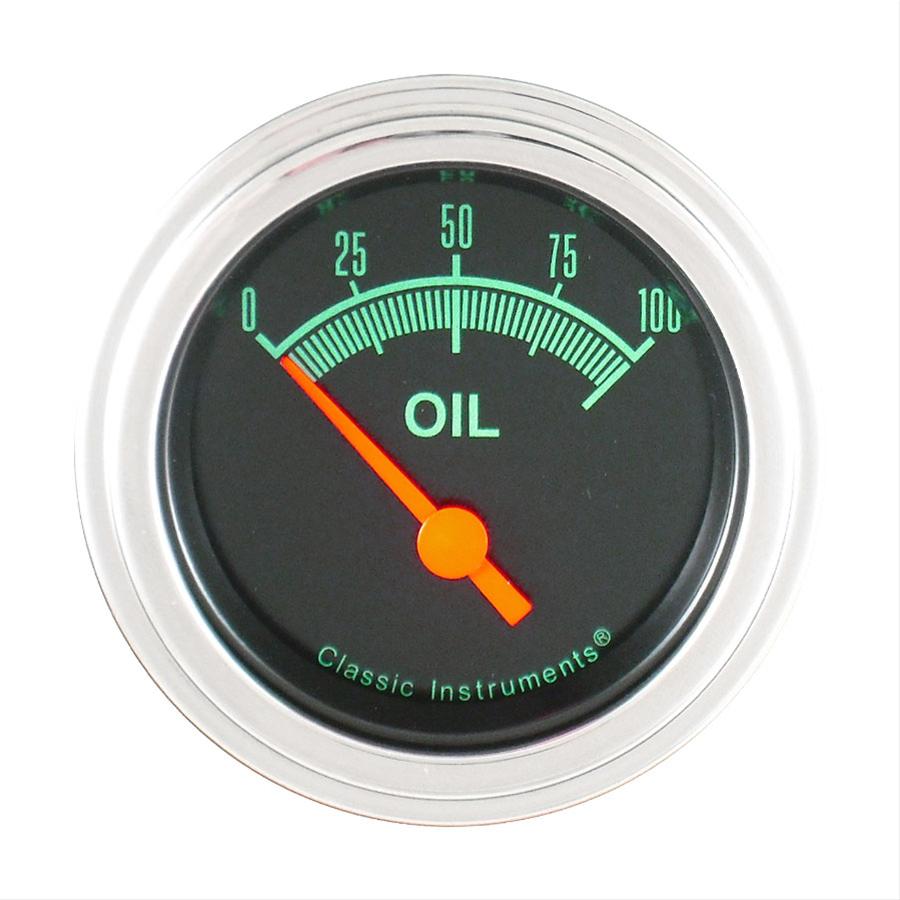 Classic Instruments G-Stock Series Gauges GS81SLC Gauge, Series, Oil Pressure, 0-100 psi, 2 1/8 in., Black Face, Analog, Electrical, Each