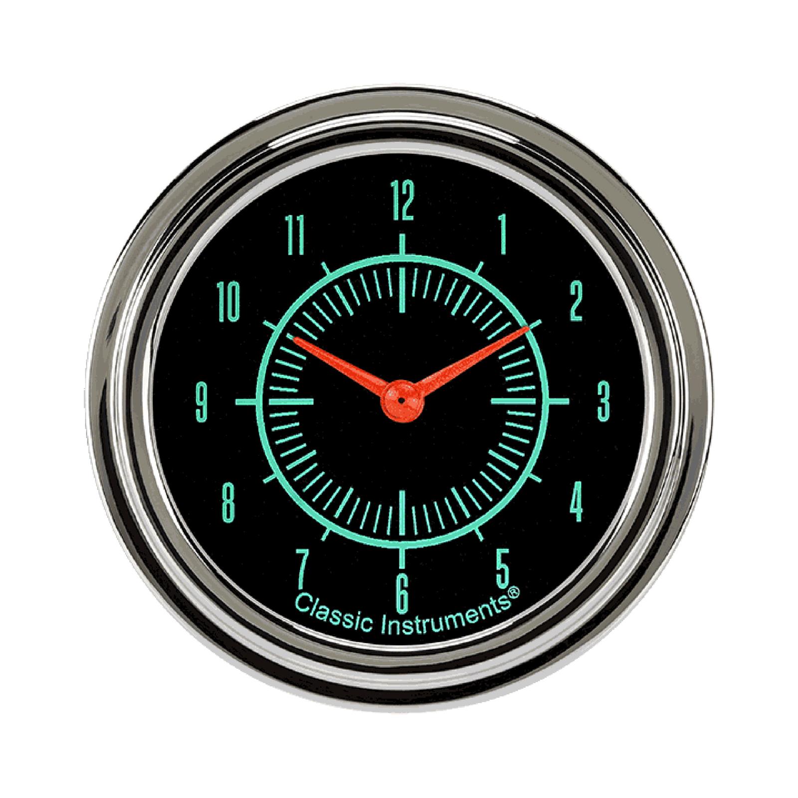 Classic Instruments G-Stock Series Gauges GS92SLF Gauge, Analog, Series, Clock, 12 Hour, 2 5/8 in. Diameter, Black Face, Full Sweep, Each