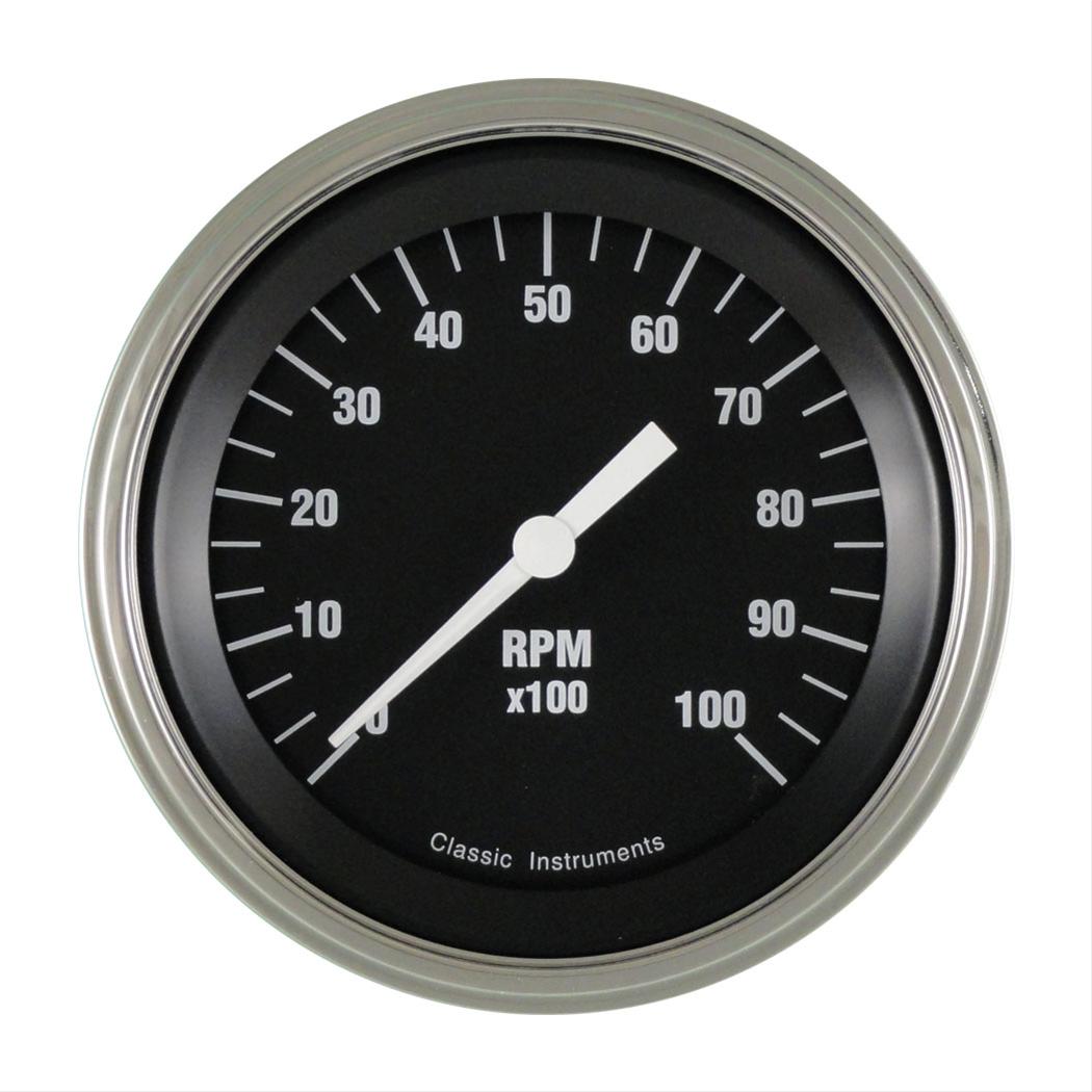 Classic Instruments Hot Rod Series Tachometers HR10SLC Gauge, Series, Tachometer, 0-10,000 rpm, 3 3/8 in., Black Face, Analog, Electrical, Each