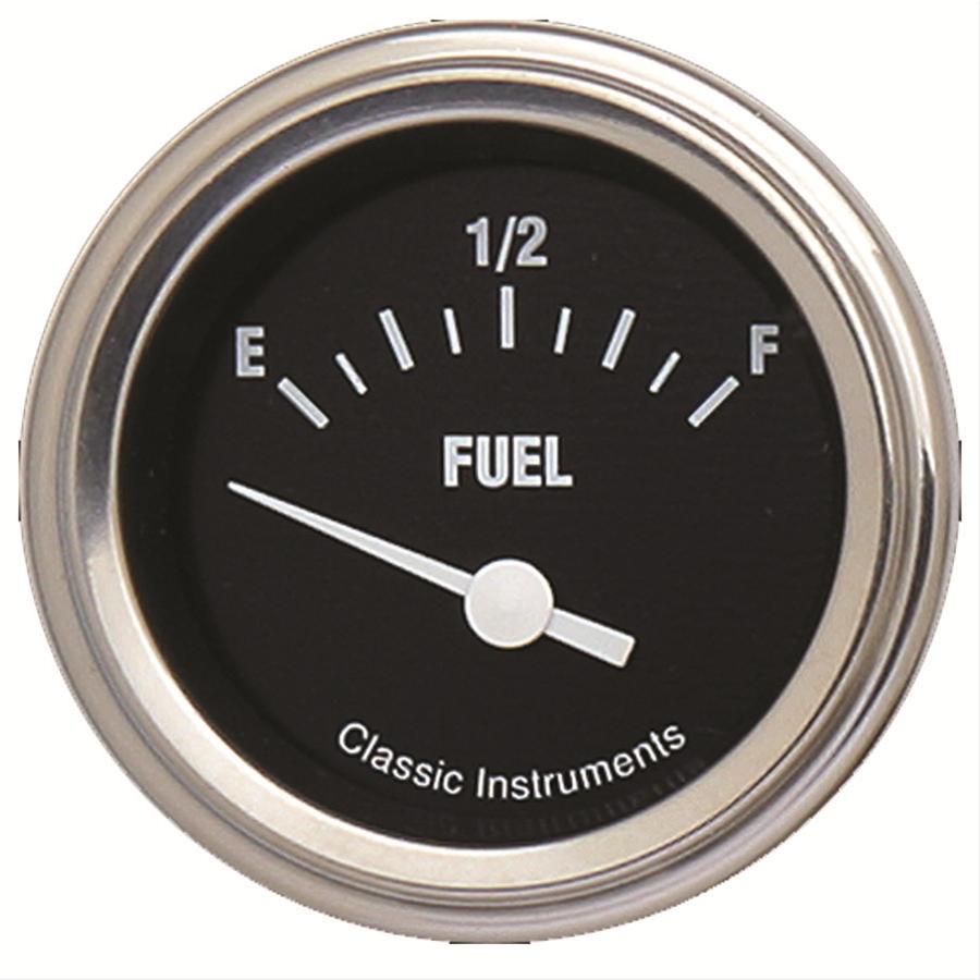 Classic Instruments Hot Rod Series Gauges HR12SLC Gauge, Series, Fuel Level, Empty-Full, 2 1/8 in., Black Face, Analog, Electrical, Each