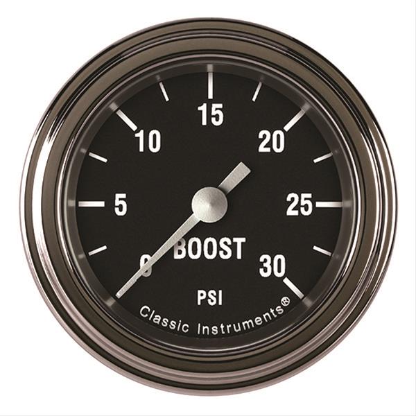 Classic Instruments Hot Rod Series Gauges HR142SLF Boost Gauge, HOT ROD 2" BOOST, 30psi ELECT, FULL SWEEP