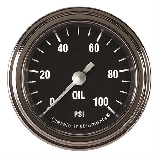 Classic Instruments Hot Rod Series Gauges HR181SLF Oil Pressure Gauge, HOT ROD 2" OIL PRES 100psi FULL SWEEP