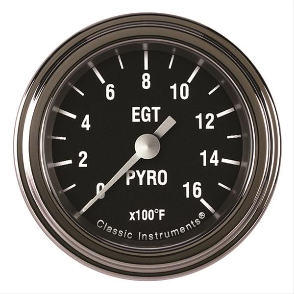 Classic Instruments Hot Rod Series Gauges HR198SLF Gauge, Series, Pyrometer, 0-1,600 Degrees F, 2 1/8 in., Analog, Electrical, Each