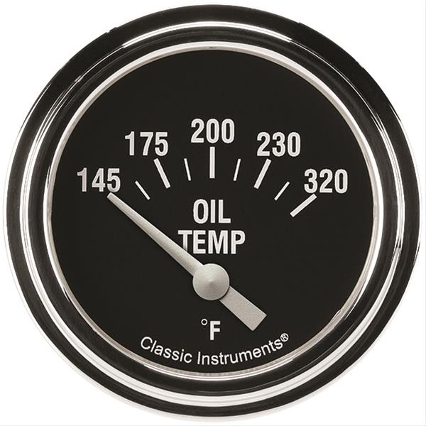 Classic Instruments Hot Rod Series Gauges HR228SLF Gauge, Series, Oil Temperature, 145-320 degrees F, 2 5/8 in., Analog, Electrical, Each