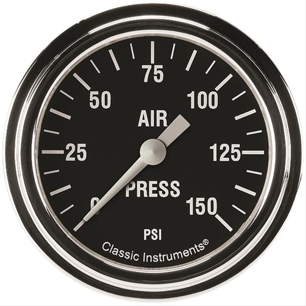 Classic Instruments Hot Rod Series Gauges HR318SLF Gauge, Series, Air Pressure, 0-150 psi, 2 5/8 in., Analog, Electrical, Each