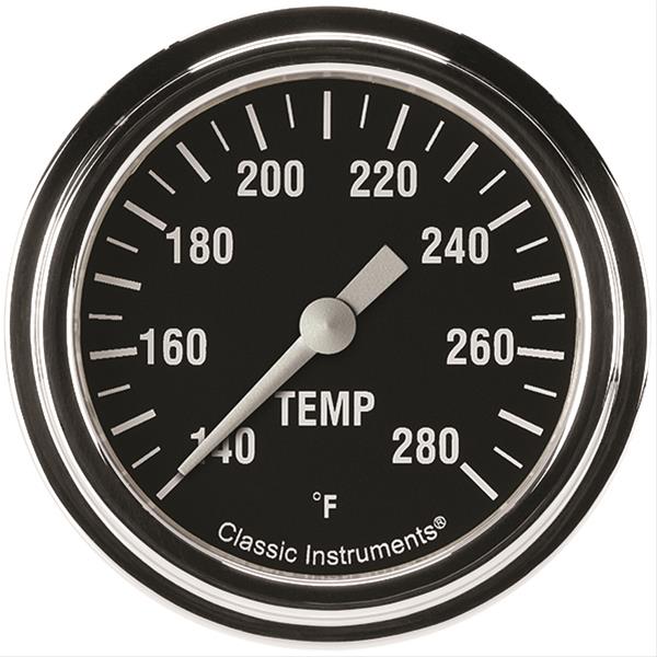 Classic Instruments Hot Rod Series Gauges HR326SLF-02 Gauge, Series, Water Temperature, 140-280 degrees F, 2 5/8 in., Analog, Electrical, Each