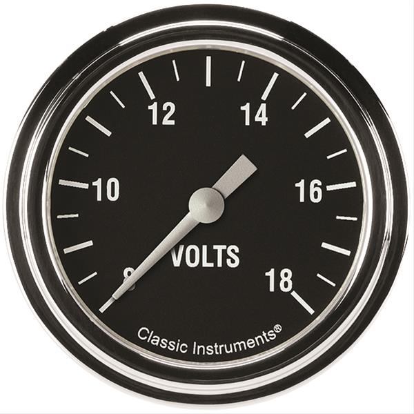 Classic Instruments Hot Rod Series Gauges HR330SLF Gauge, Series, Voltmeter, 8-18 V, 2 5/8 in., Analog, Electrical, Each