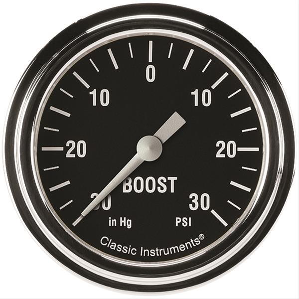 Classic Instruments Hot Rod Series Gauges HR341SLF Gauge, Series, Boost/Vacuum, 30 in. Hg/30 psi, 2 5/8 in., Analog, Electrical, Each