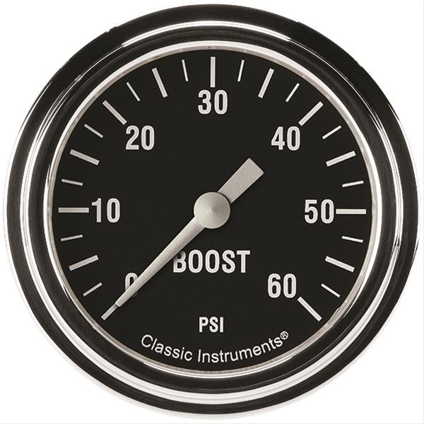 Classic Instruments Hot Rod Series Gauges HR343SLF Gauge, Series, Boost Pressure, 0-60 psi, 2 5/8 in., Analog, Electrical, Each