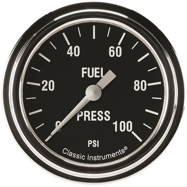 Classic Instruments Hot Rod Series Gauges HR346SLF Gauge, Series, Fuel Pressure, 0-100 psi, 2 5/8 in., Analog, Electrical, Each