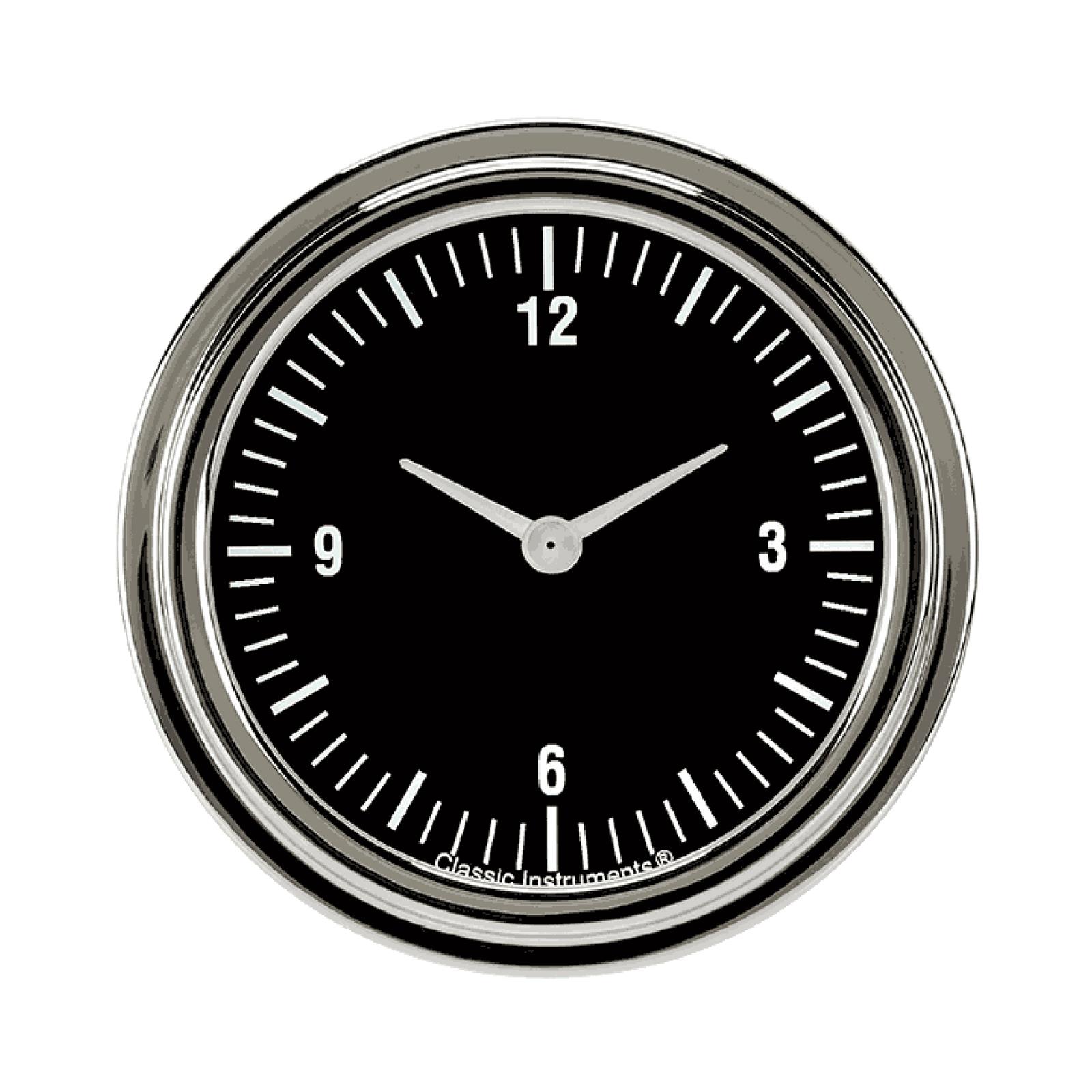 Classic Instruments Hot Rod Series Gauges HR92SLF Gauge, Analog, Series, Clock, 12 Hour, 2 5/8 in. Diameter, Black Face, Full Sweep, Each