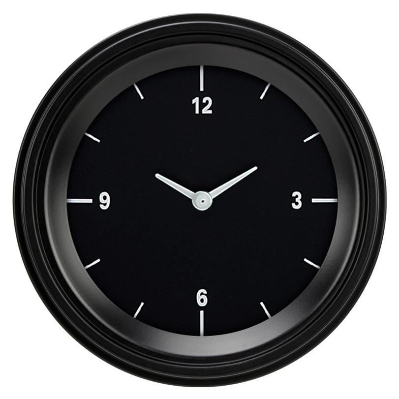 Classic Instruments Hot Rod Series Gauges HR93BLF Gauge, Series, Clock, 3 3/8 in., Black Face, Black Low Step Bezel, Flat Lens, Each