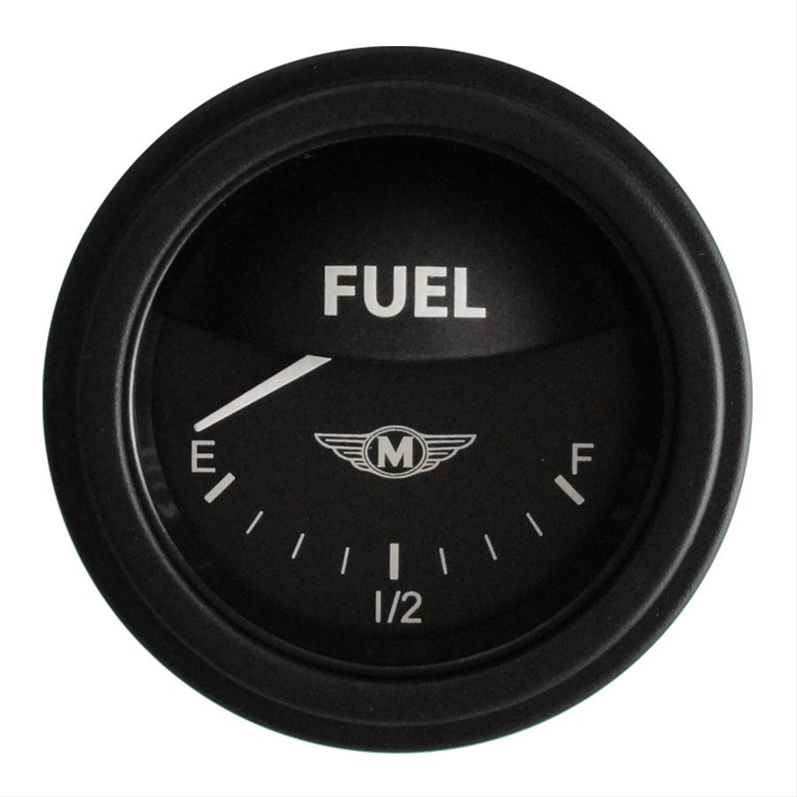 Classic Instruments Moal Bomber Series Gauges MA09BLF Gauge, Series, Fuel Level, Empty-Full, 2 1/8 in., Black Face, Analog, Electrical, Each