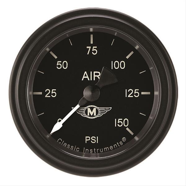 Classic Instruments Moal Bomber Series Gauges MA118BLF Air Pressure Gauge, MOAL 2" AIR PR 150psi ELECTRIC, FULL SWEEP