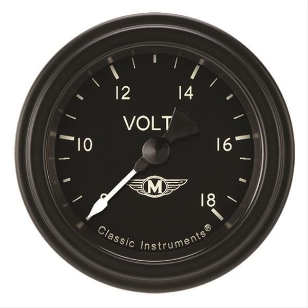 Classic Instruments Moal Bomber Series Gauges MA130BLF Volt Gauge, MOAL 2" VOLT FULL SWEEP