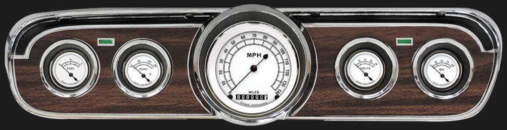 Classic Instruments 1965-66 Mustang Package Gauge Sets MU65CW00 Kit, White, Ford, Mustang, 1965-1966, Speedometer, Fuel Level, Oil Pressure, Water Temperature, Voltmeter, Kit