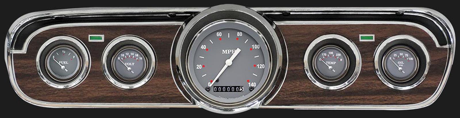 Classic Instruments 1965-66 Mustang Package Gauge Sets MU65SG00 Kit, SG Series, Ford, Mustang, 1965-1966, Speedometer, Fuel Level, Oil Pressure, Water Temperature, Voltmeter, Kit