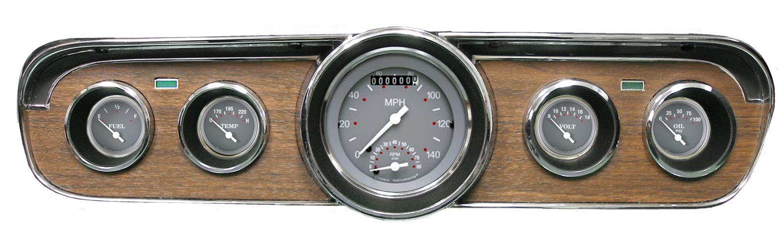 Classic Instruments 1965-66 Mustang Package Gauge Sets MU65SG35 Kit, SG Series, Ford, Mustang, 1965-1966, Speedometer w/ Built in Tachometer, Fuel Level, Oil Pressure, Water Temperature, Voltmeter, Kit