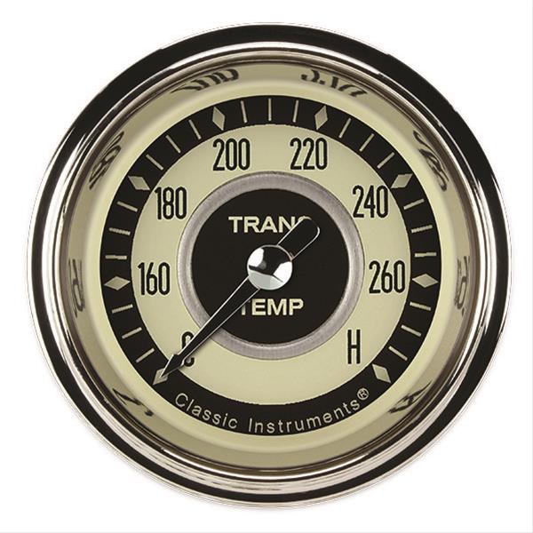 Classic Instruments Nostalgia VT Series Gauges NT127SHC Transmission Temperature Gauge, NOSTALGIA 2" TRANS TEMP FULL SWEEP