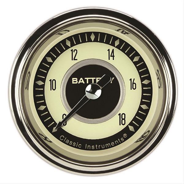 Classic Instruments Nostalgia VT Series Gauges NT130SHC Volt Gauge, NOSTALGIA 2" VOLT FULL SWEEP