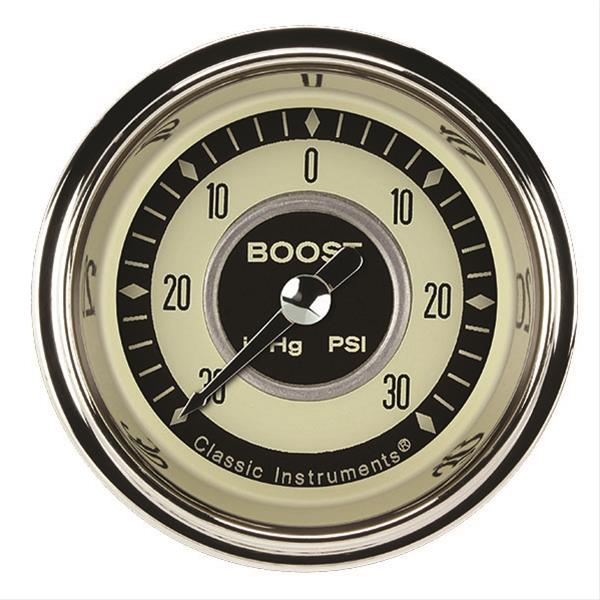 Classic Instruments Nostalgia VT Series Gauges NT141SHC Boost/Vacuum Gauge, NOSTALGIA 2" BOOST/VAC ELECTRIC, FULL SWEEP