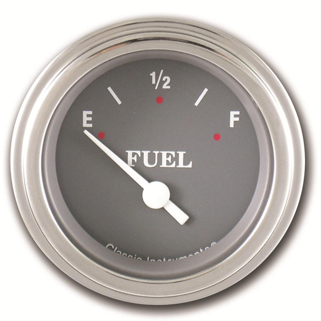 Classic Instruments SG Series Gauges SG09SLF Gauge, Series, Fuel Level, Empty-Full, 2 1/8 in., Gray Face, Analog, Electrical, Each