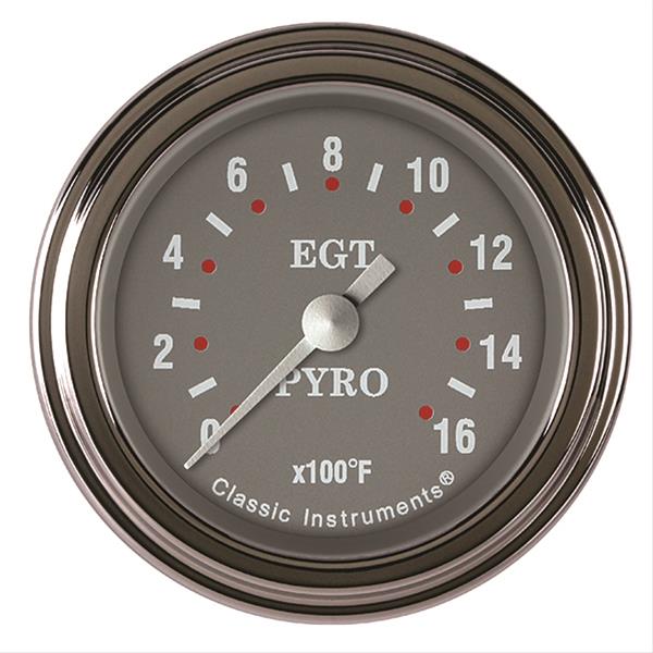 Classic Instruments SG Series Gauges SG198SLF Gauge, Analog, Series, EGT, 0-1600 Degree F, 2 1/8 in. Diameter, Gray Face, Full Sweep, Each