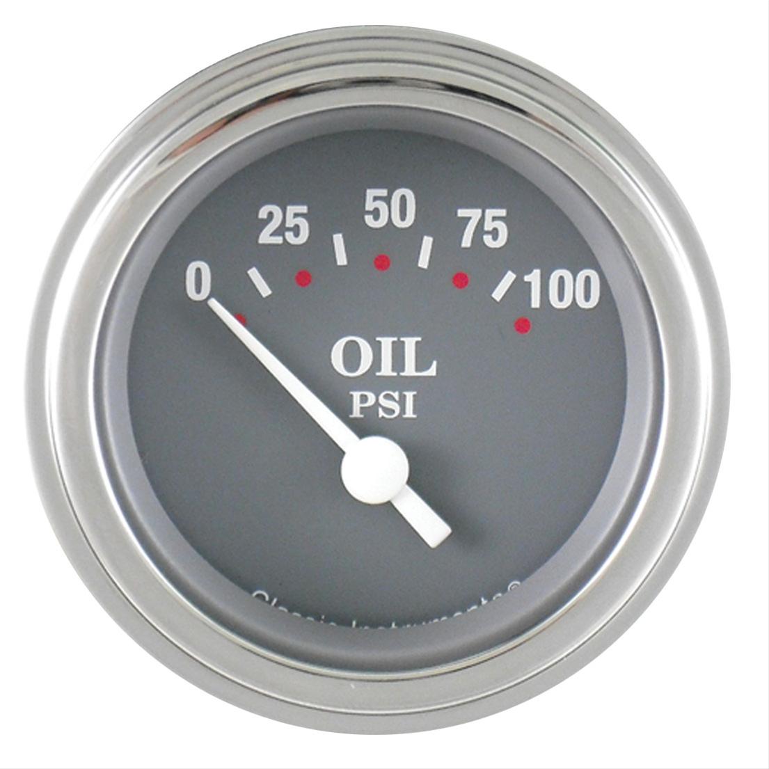 Classic Instruments SG Series Gauges SG28SLF Gauge, Series, Oil Temperature, 140-320 degrees F, 2 1/8 in., Gray Face, Analog, Electrical, Each