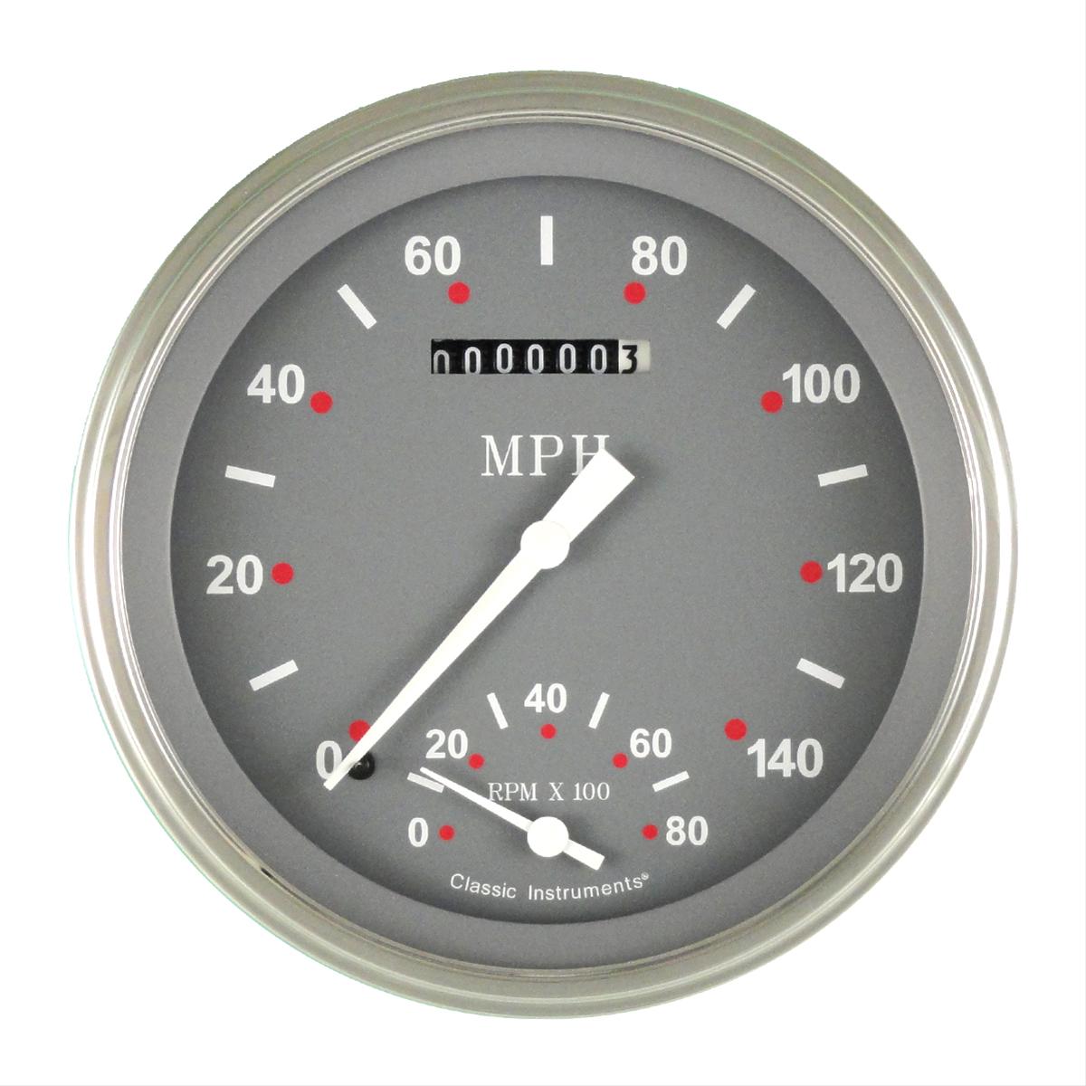 Classic Instruments SG Series Gauge Sets SG50SLC Gauge, Series, Speedometer, Tachometer, Gray Face, Analog, Each