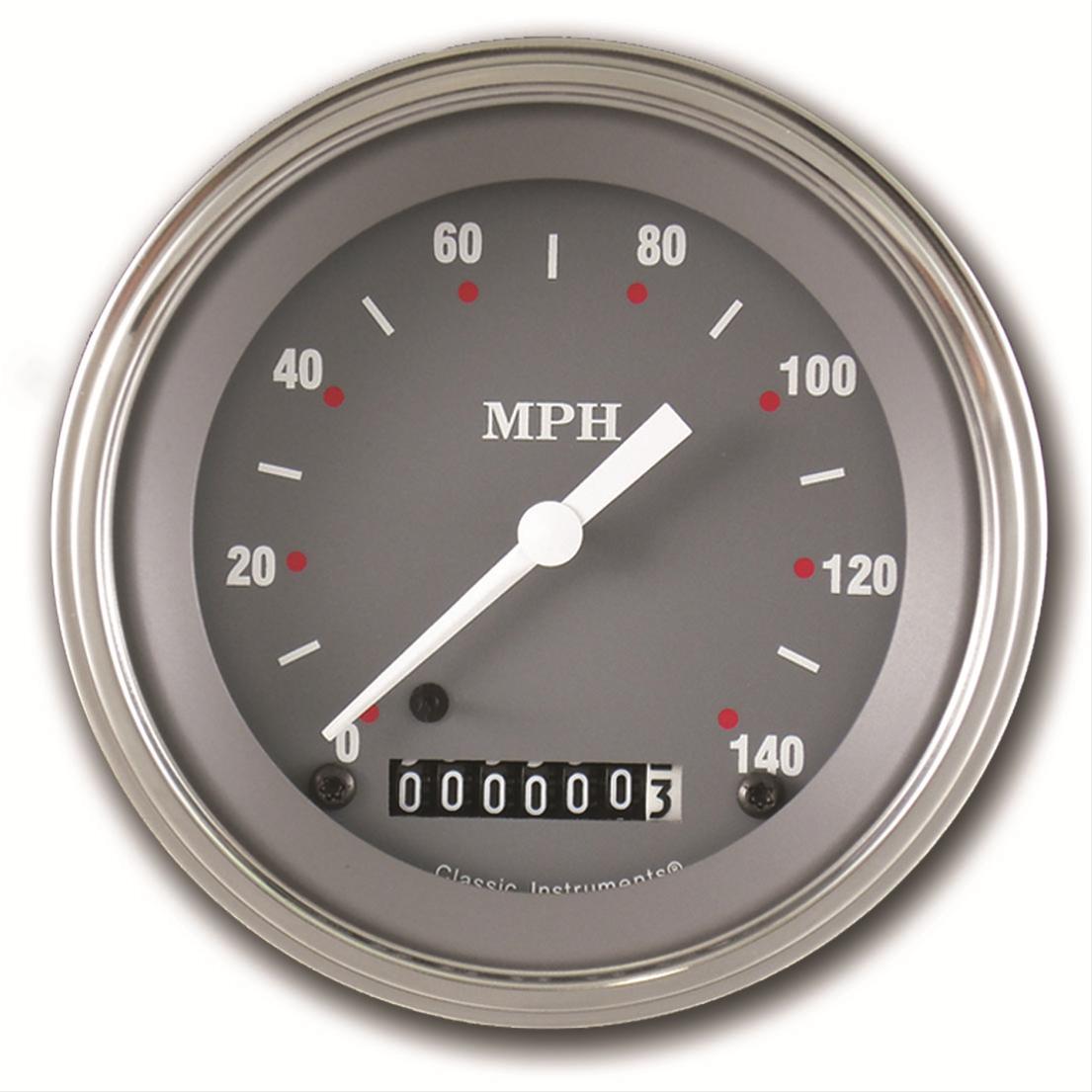 Classic Instruments SG Series Speedometers SG55SLC Speedometer, Series, 3 3/8 in. Diameter, 0-140 mph, Analog, Electrical, Curved Face, Each