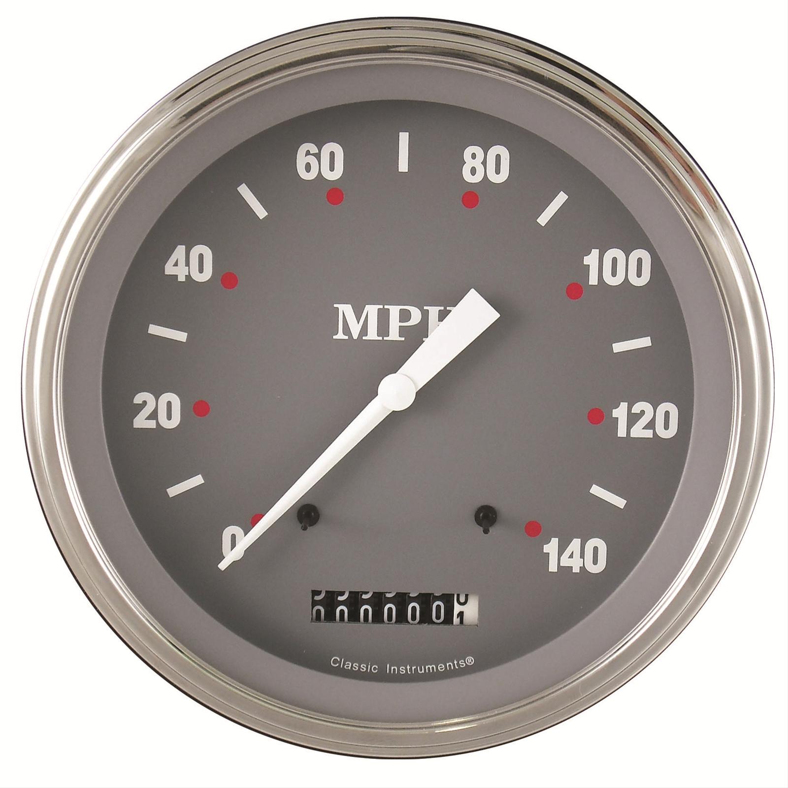Classic Instruments SG Series Speedometers SG56SLF Speedometer, Series, 5 in. Diameter, 0-140 mph, Analog, Electrical, Flat Face, Each