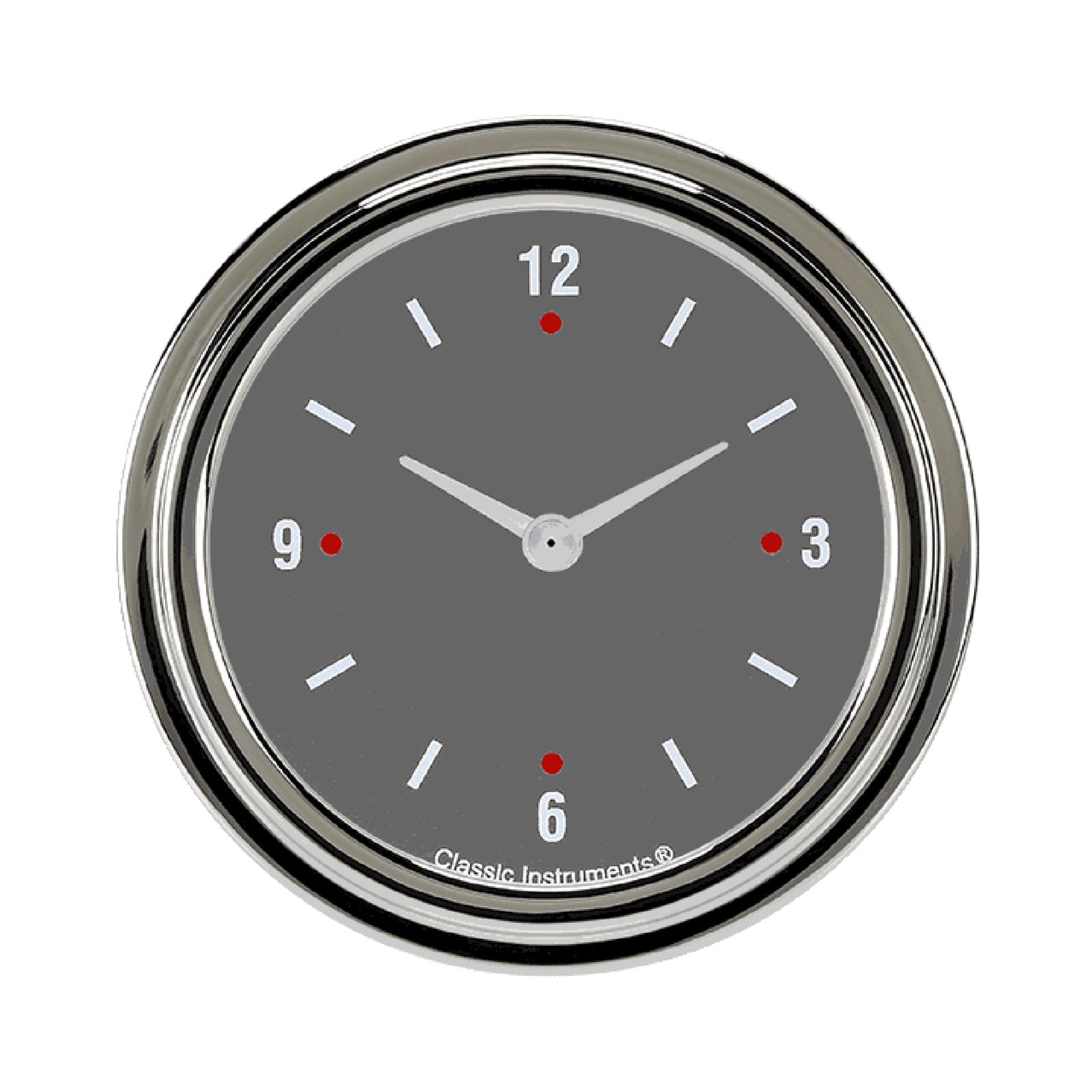 Classic Instruments SG Series Gauges SG92SLF Gauge, Series, Clock, 12 hours, 2 5/8 in., Gray Face, Analog, Electrical, Each