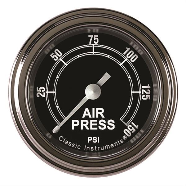 Classic Instruments Traditional Series Gauges TR118SLF Air Pressure Gauge, TRADITIONAL 2" AIR PR 150psi ELECT, FULL SWEEP