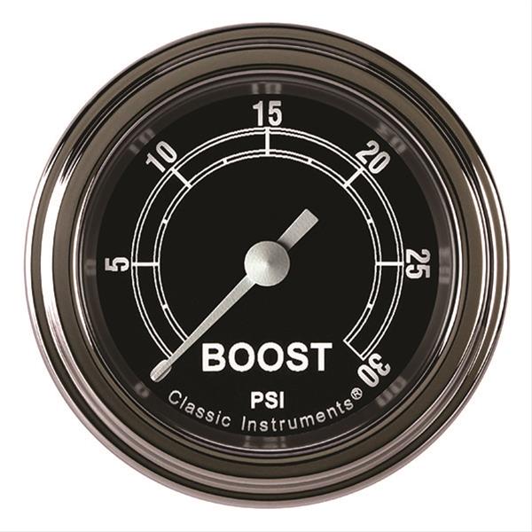 Classic Instruments Traditional Series Gauges TR142SLF Boost Gauge, TRADITIONAL 2" BOOST, 30psi ELECT, FULL SWEEP