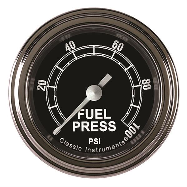 Classic Instruments Traditional Series Gauges TR146SLF Fuel Pressure Gauge, TRADITIONL 2" FUEL PRES 100psi ELEC FULL SWEEP