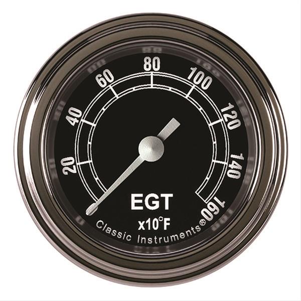 Classic Instruments Traditional Series Gauges TR198SLF Gauge, Analog, Series, EGT, 0-1600 Degrees F, 2 1/8 in. Diameter, Black Face, Full Sweep, Each