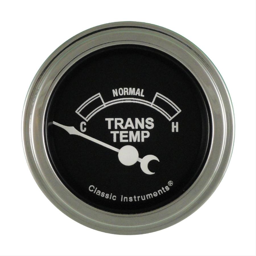 Classic Instruments Traditional Series Gauges TR27SLF Gauge, Traditional, Analog, Transmission Temperature, 140-280 degrees F, 2 1/8 in., Black Face, Electrical
