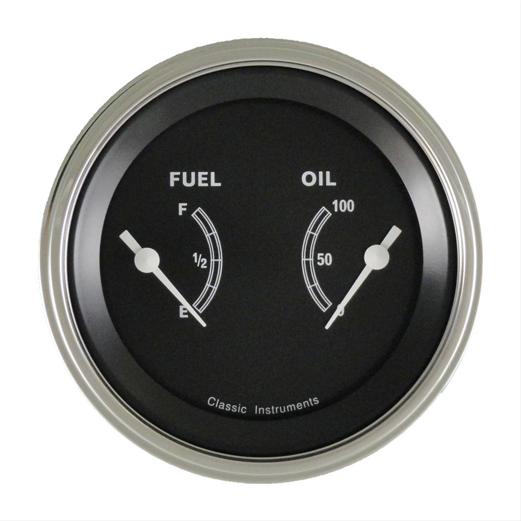 Classic Instruments Traditional Series Gauge Sets TR72SLF Set, Series, Analog, Electronic, White Face, Black Pointer, Polished Bezel, Flat Lens, Kit