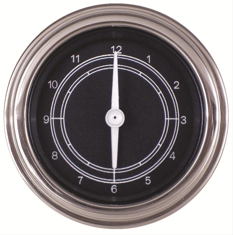 Classic Instruments Traditional Series Gauges TR90SLF Gauge, Series, Analog, Clock, 12 hours, 2 1/8 in. Diameter, Black Face, Electrical, Each