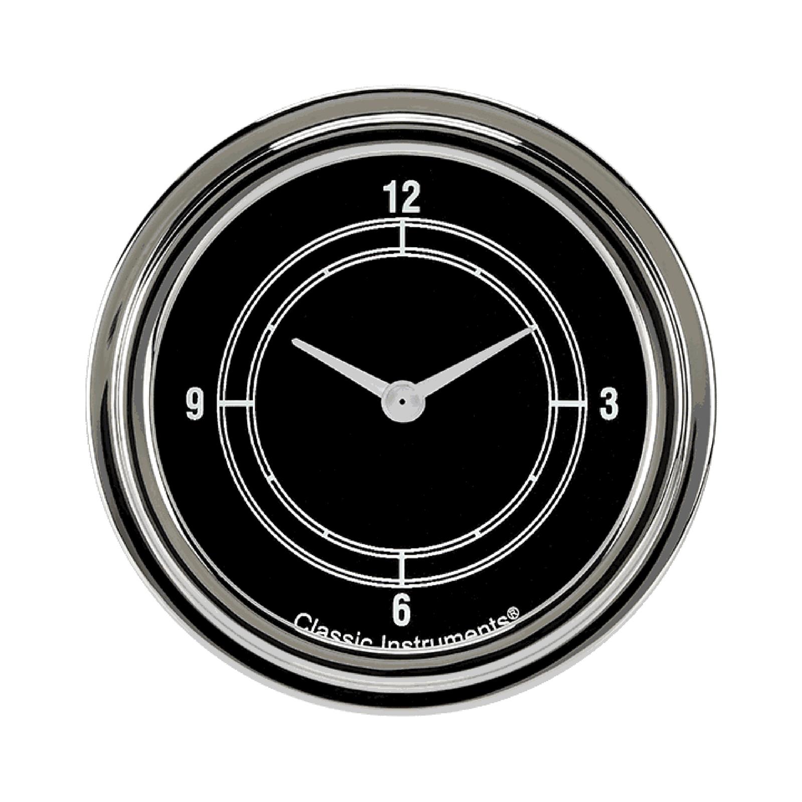 Classic Instruments Traditional Series Gauges TR92SLF Gauge, Analog, Series, Clock, 12 Hour, 2 5/8 in. Diameter, Black Face, Full Sweep, Each