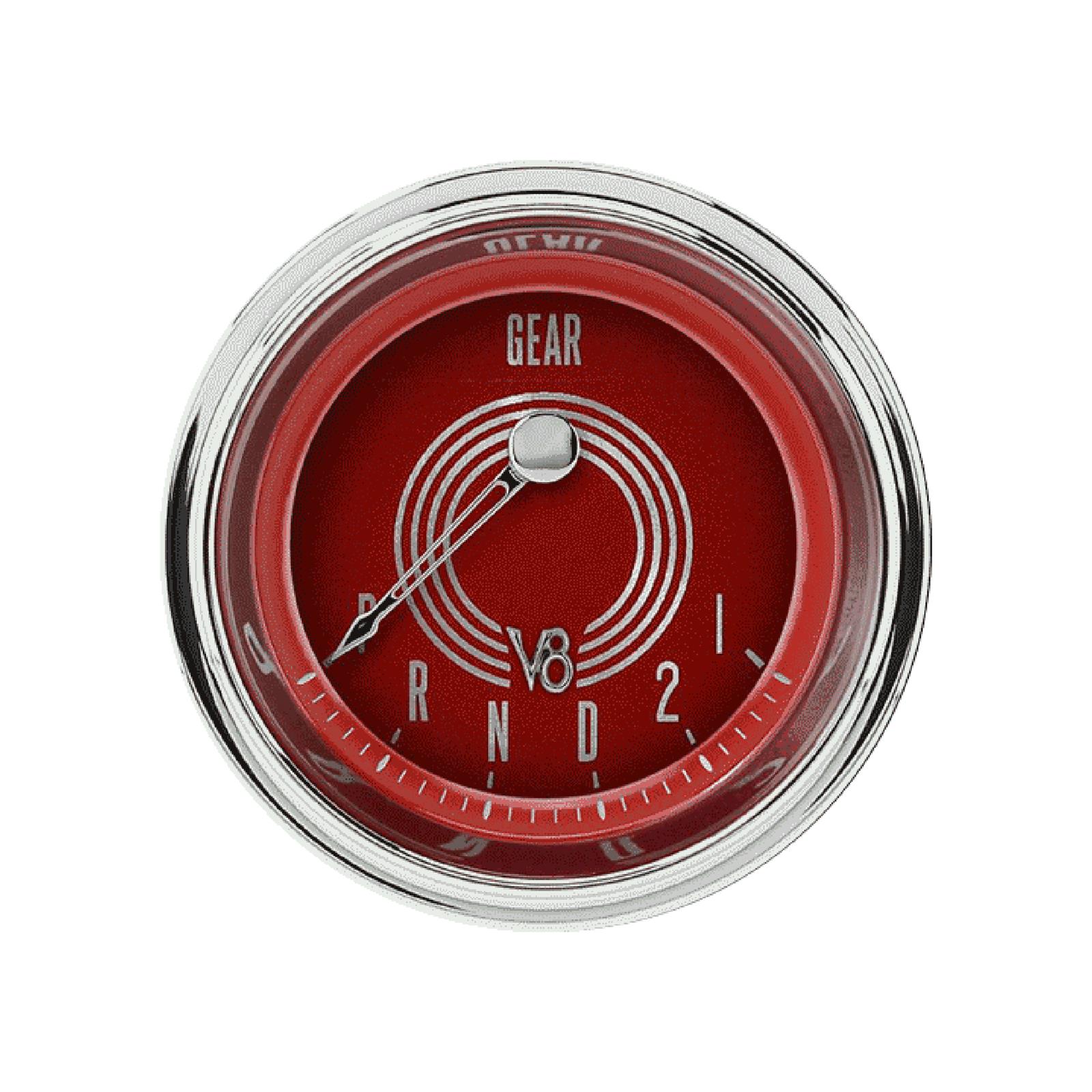 Classic Instruments Gauges V8RS07SHC V8 RED STEELIE 2IN GEAR SEL