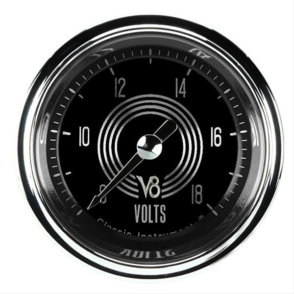 Classic Instruments V8 Speedster Series Gauges V8SR130SHC Volt Gauge, SPEEDSTER 2" VOLT FULL SWEEP