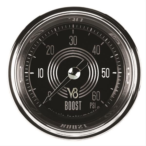 Classic Instruments V8 Speedster Series Gauges V8SR143SHC Boost Gauge, SPEEDSTER 2" BOOST, 60psi ELEC, FULL SWEEP
