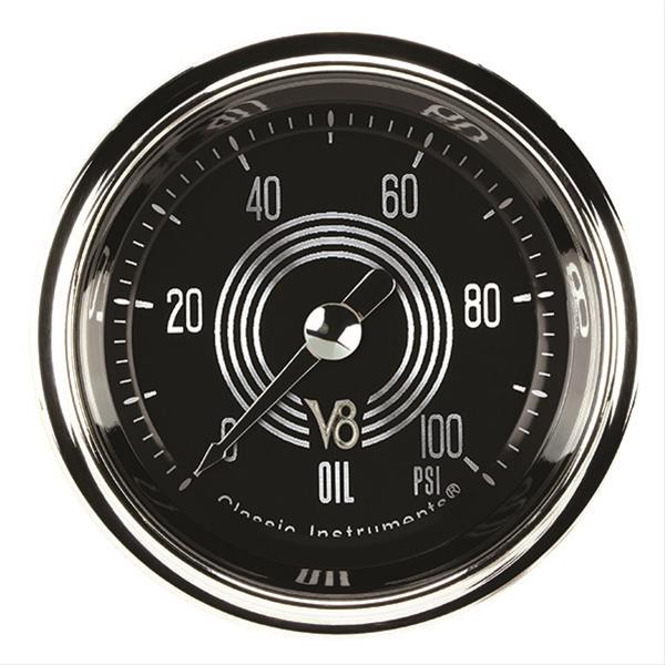 Classic Instruments V8 Speedster Series Gauges V8SR181SHC Oil Pressure Gauge, SPEEDSTER 2" TACHOMETER FULL SWEEP