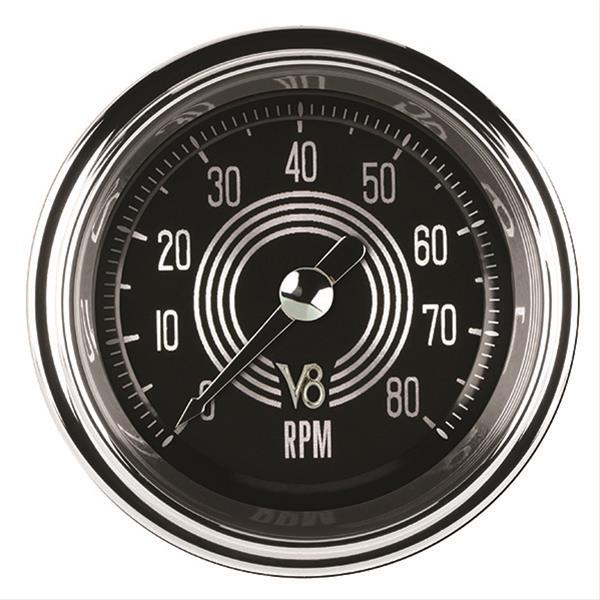 Classic Instruments V8 Speedster Series Tachometers V8SR183SHC Tachometer, SPEEDSTER 2" TACHOMETER FULL SWEEP