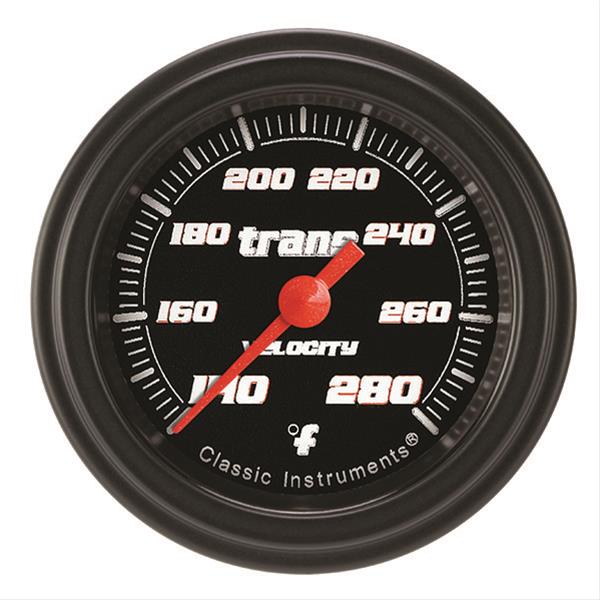 Classic Instruments Velocity Series Gauges VS127BBLF Transmission Temperature Gauge, VEL BLK 2" TRANS TEMP FULL SWEEP